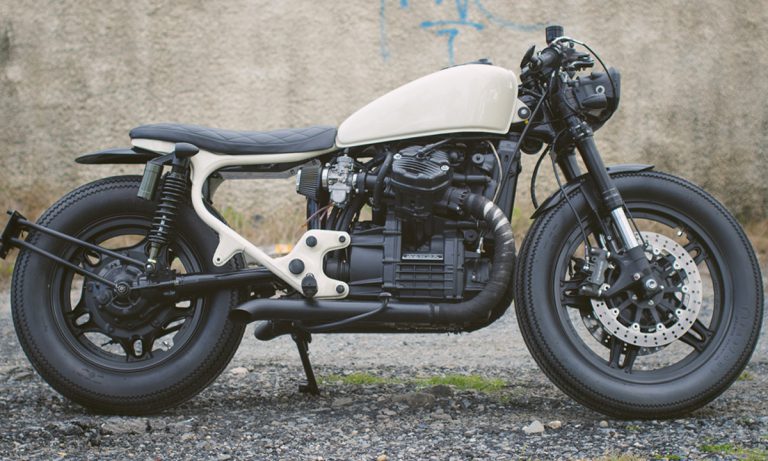 Tristan's pepper white Honda CX500 - Return of the Cafe Racers