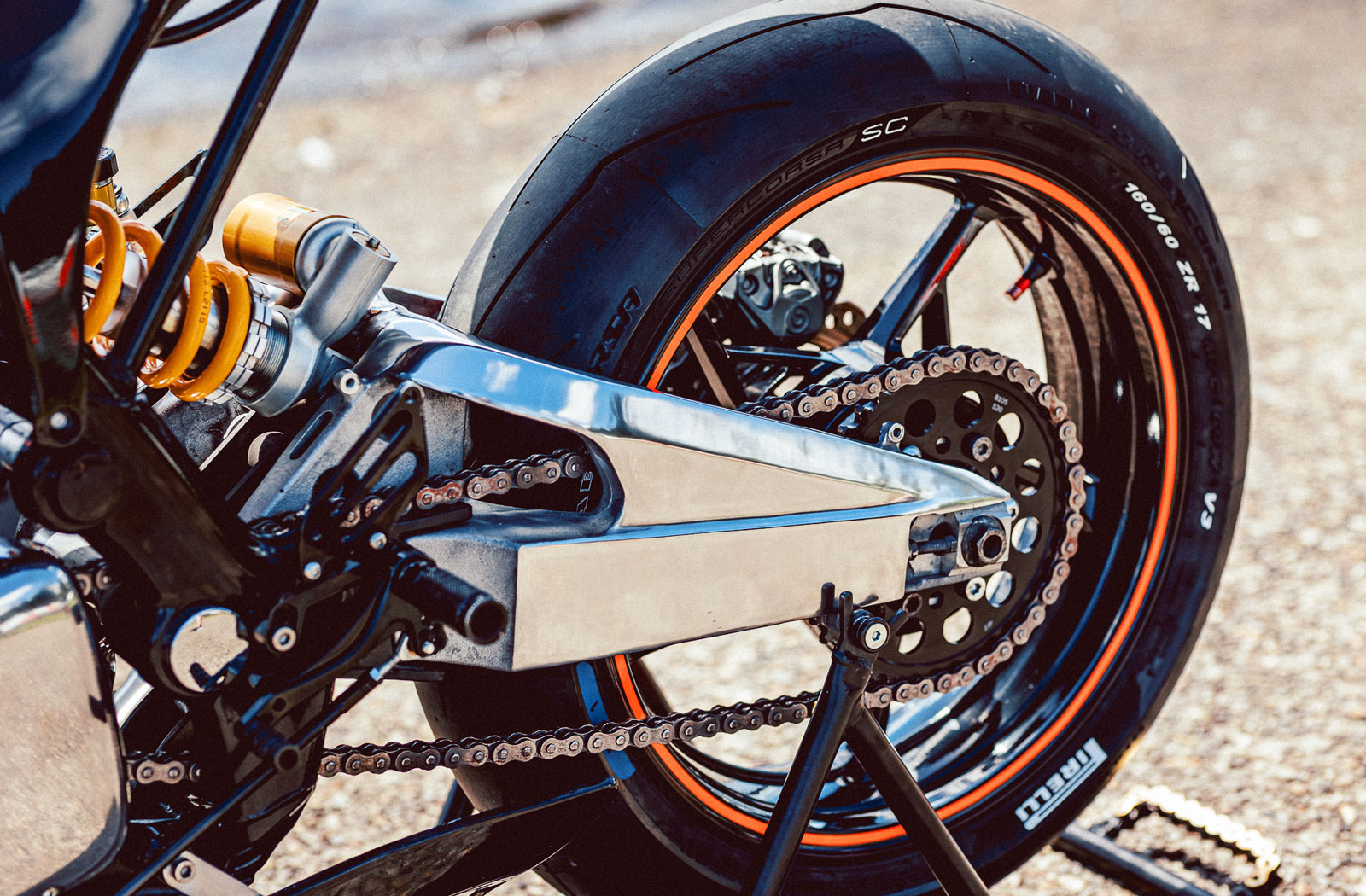 A Royal Enfield GT 650 track bike