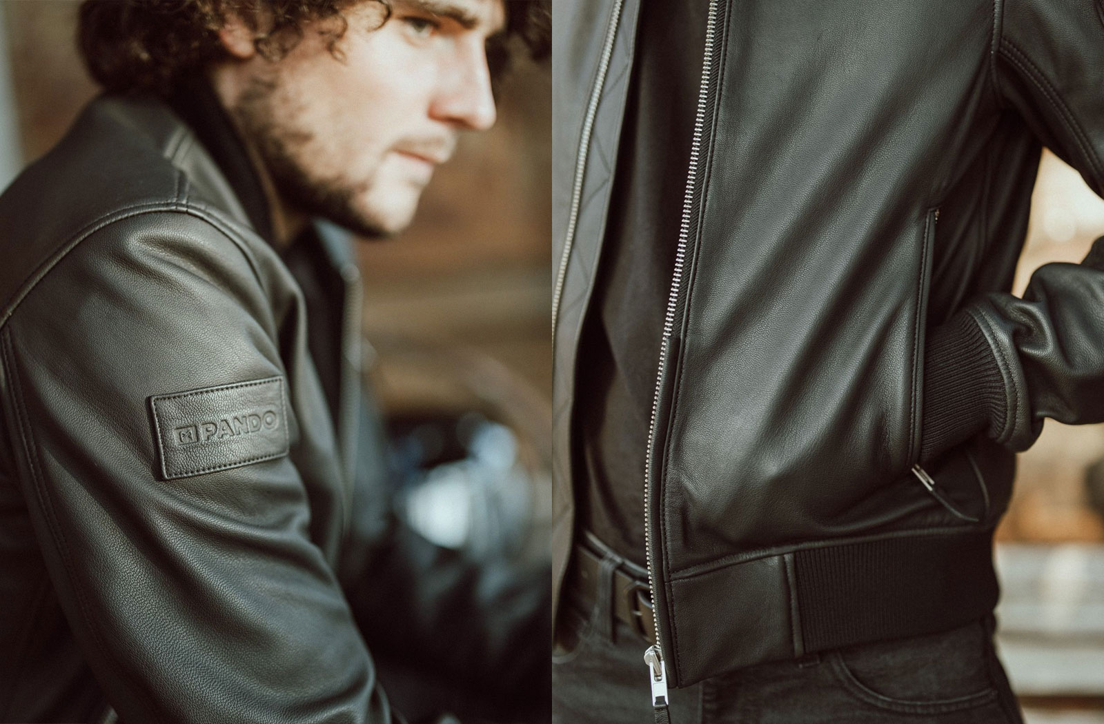 Pando Moto Falcon Aviator leather motorcycle jacket